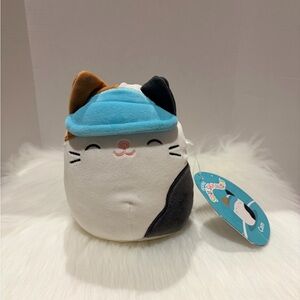 🐈 Cam Calico Cat with Blue Visor Original Squishmallows by Kellytoy 5” BNWT